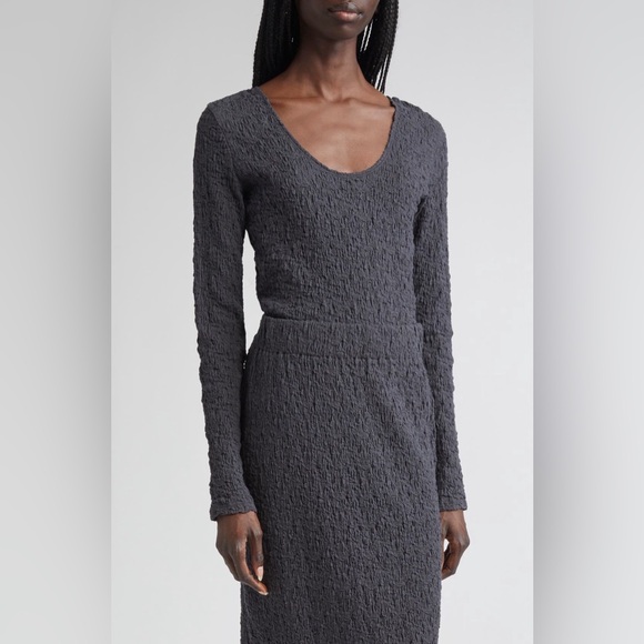 Vince Tops - Vince Women's Gray Long Sleeve Scoop Neck Top Graphite Small